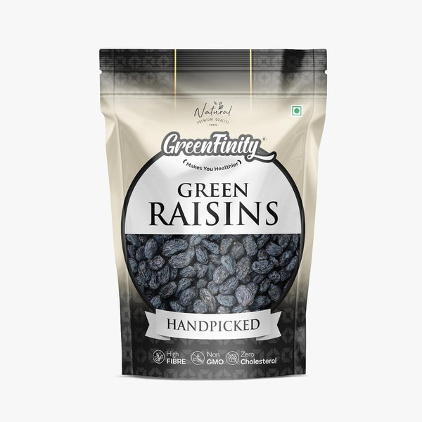 GreenFinity Premium Afghani Seedless Black Raisins - 1Kg