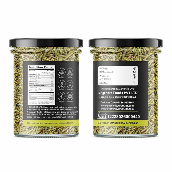 PrettyNutty 100% Natural Rosemary Dried Leaves, 200g