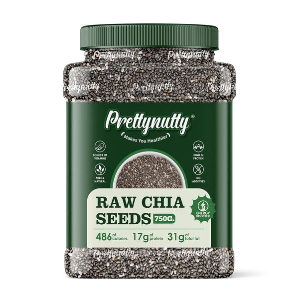 PrettyNutty Chia Seeds – 300g (Jar Pack)