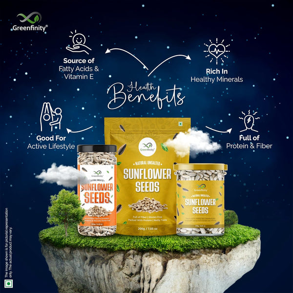 GreenFinity Healthy Seeds Combo- Pumpkin, Sunflower, Watermelon (150g), Chia and Flax Seeds 175g (Pack of 5)