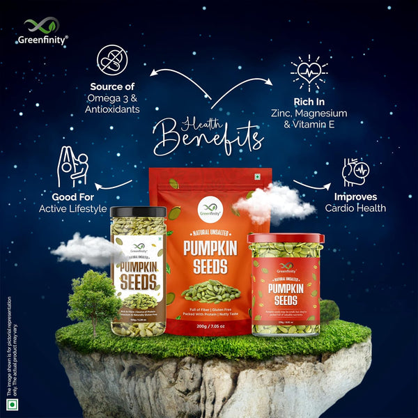 GreenFinity Healthy Seeds Combo- Pumpkin, Sunflower, Watermelon (150g), Chia and Flax Seeds 175g (Pack of 5)