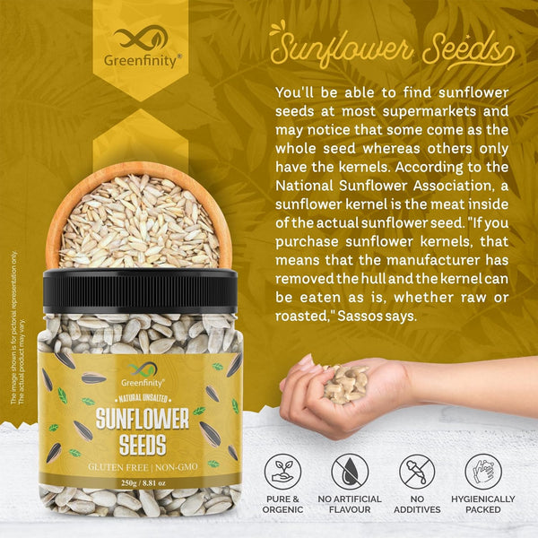 GreenFinity Raw Sunflower Seeds 250g (Pack of 2)