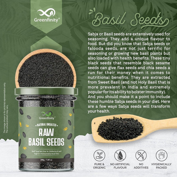 Greenfinity Raw Basil Seeds 200g