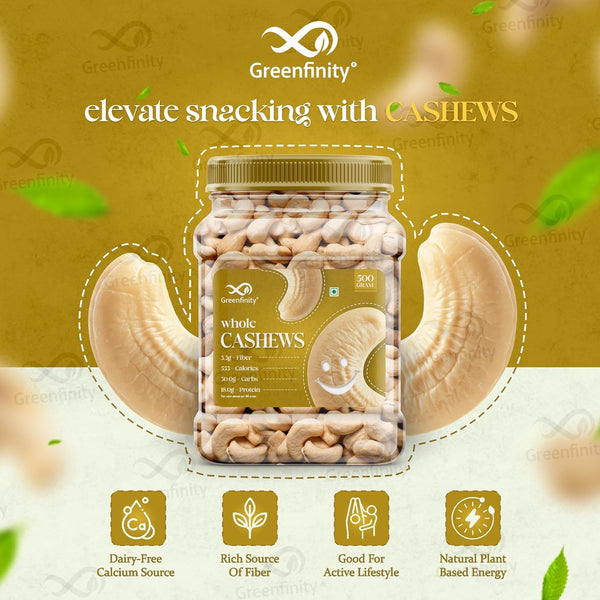 GreenFinity Almonds & Cashews 200g 100% Natural Healthy Snack, Gourmet Dry Fruits Gift Pack