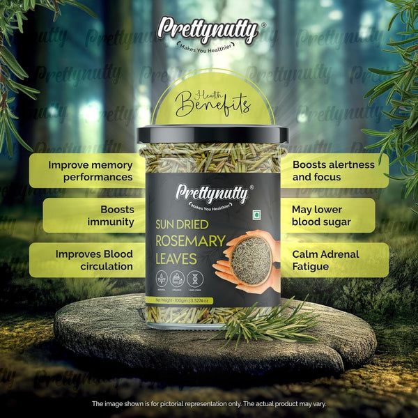 PrettyNutty 100% Natural Rosemary Dried Leaves (100g)
