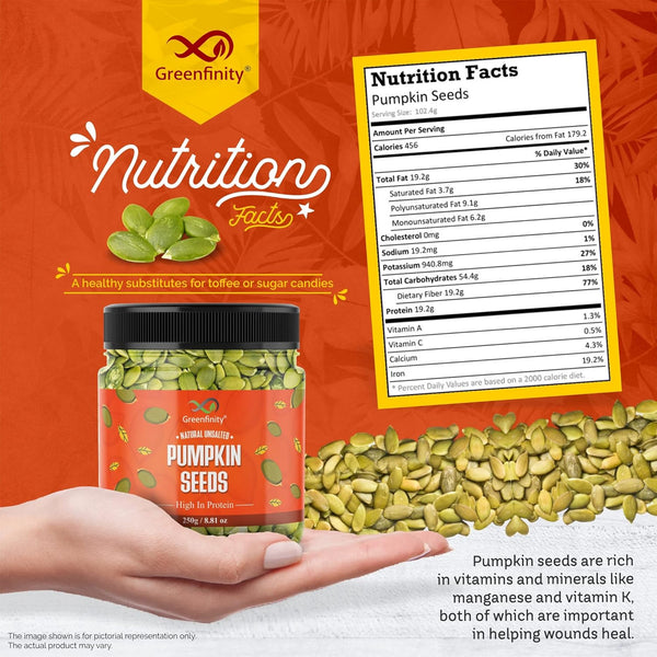 GreenFinity Premium Raw Pumpkin Seeds (Pepita) 250g