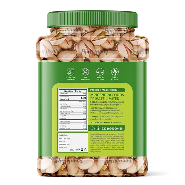 PrettyNutty Roasted Pistachios 500g [Pack of 2]